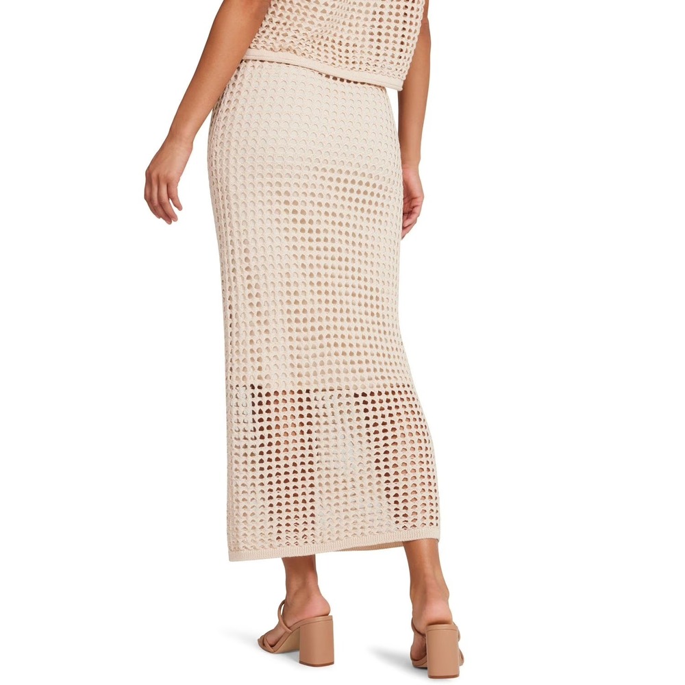 Steve Madden Womens Interior Lining Elastic Waist Crochet Skirt Beige Size M - Picture 5 of 7